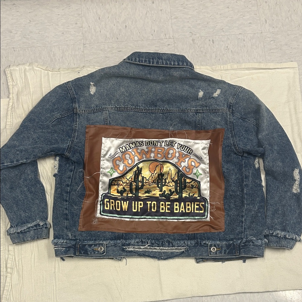 Denim Jean Jacket with Western Patch